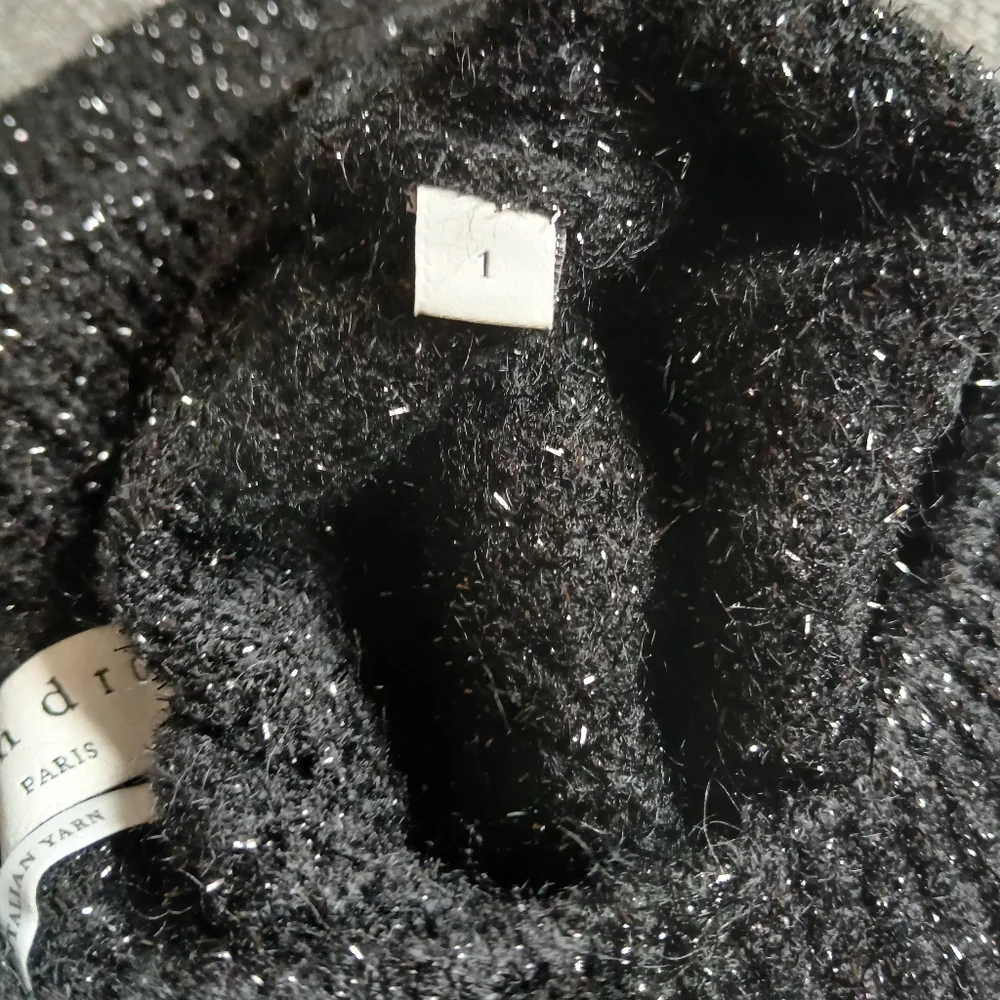 Sandro Paris Black Textured Mettalic Top. Size 1 - Picture 7 of 7